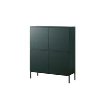 Selsey Highboard 100 x 122 cm Dunkelgrün / Schwarz