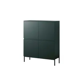 Selsey Highboard 100 x 122 cm Dunkelgrün / Schwarz