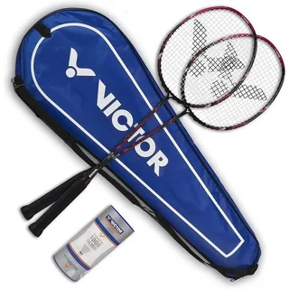 Victor Badmintonset Ultramate 8-2 x Ultramate 8 Badmintonschläger, 3 x Nylonshuttle 1000, 1 x Thermobag
