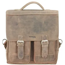 Greenland Nature Stone Umhängetasche Messenger Leder 33 cm  grau
