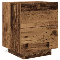 VidaXL Nachttisch mit LED-Lichtern Alteiche 45x40x55 cm