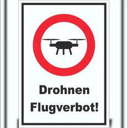 Drohnen Flugverbot Aufkleber A0 (841x1189mm)