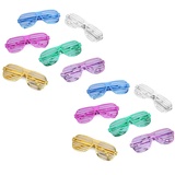 Flanacom Partybrillen 12er Set in 6 verschiedenen Metallic Farben - Partybrille Atzenbrille Scherzbrille Spaßbrillen - Scherzartikel für Geburtstagsparty, Fasching, Karneval, Malle (12er Set)