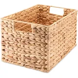 Decorasian Korb Aufbewahrung geflochten aus Wasserhyazinthe - Seegras rechteckig - 32cm
