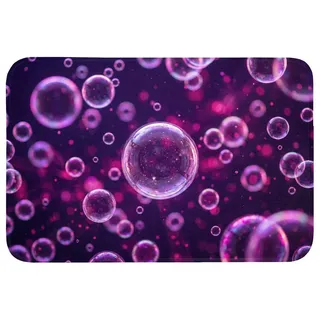 OnlyWow Badematte Lila - Blasen - Schaumstoff, Höhe 10 mm, Polyester, Rechteckig, Badezimmerteppich, Badteppich, Rutschfest, Badvorleger, Waschbar lila Rechteckig | 90 cm x 60 cm x 10 mm