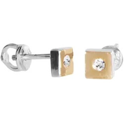Paar Ohrstecker OSTSEE-SCHMUCK "Ostsee-Schmuck Ohrstecker Sunny Exklusiv", gelb, Ohrringe, Damen, 5 x 5mm, Silber 925 (Sterlingsilber)