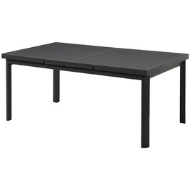 MYLIA Garten-Essgruppe: Tisch ausziehbar 180/240 cm + 6 stapelbare Sessel - Aluminium - Anthrazit - NAURU von MYLIA
