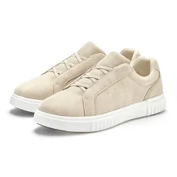 Sneaker JOHN DEVIN, Herren, Gr. 44, beige, Obermaterial: 100% Lederimitat. Futter: 100% Textilmaterial. Decksohle: 100% Textilmaterial. Laufsohle: 100% Synthetik, unifarben, casual, Schuhe, Freizeitschuh, Schnürhalbschuh, Slip-On Sneaker Unisex VEGAN