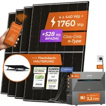 solarway All In One Balkonkraftwerk 1760 W / 800 W inkl. 3,2 kWh Anker Solix 2 Pro Speicher