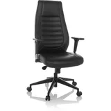 HJH Office Chefsessel VITORO B Kunstleder Bürostuhl mit ergonomischer Rückenlehne, Armlehnen höhenverstellbar, bis 150kg belastbar, Schwarz