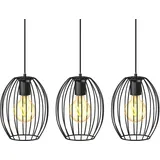 B.K.Licht Pendelleuchte Retro LED Hängelampe Draht E27 Metall schwarz Vintage Industriell
