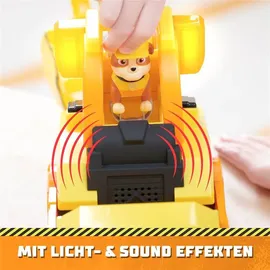 Spin Master Rubble & Crew - Großes Planierraupen-Baufahrzeug mit Licht- und Geräuscheffekten und Rubble-Figur, - Gelb