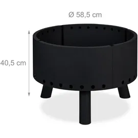 Relaxdays Feuerschale, mit Flammenschutz,