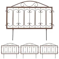 Relaxdays 4-tlg. Beetzaun aus Metall Braun,Schwarz