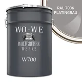 WO-WE Bodenversiegelung Betonfarbe Bodenfarbe Bodenbeschichtung W700, 1-10L, Seidenglänzend grau