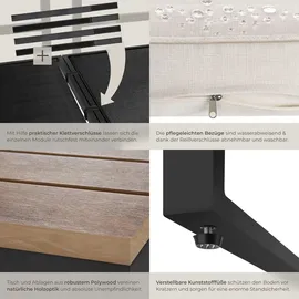 Tectake Eliar Loungeset schwarz