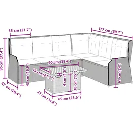 vidaXL Garten-Lounge-Set 5-tlg. beige