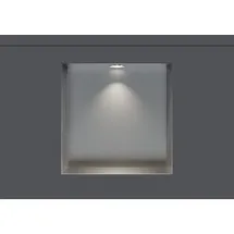 Bernstein BERNSTEIN® Wandnische aus Edelstahl NT303010X randlos mit LED-Beleuchtung– 30 x 30 x 10 cm – Duschablage für Bad-Utensilien - befliesbare Duschnische in Edelstahl gebürstet LED-Einbaurahmen in Chrom