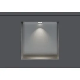 Bernstein BERNSTEIN® Wandnische aus Edelstahl NT303010X randlos mit LED-Beleuchtung– 30 x 30 x 10 cm – Duschablage für Bad-Utensilien - befliesbare Duschnische in Edelstahl gebürstet LED-Einbaurahmen in Chrom