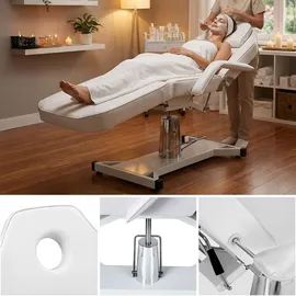 Barberpub Kosmetikliege Therapieliege Massageliege Tattooliege Kosmetikstuhl Schönheitsausrüstung 0015W Weiß