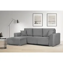 OTTO home Ecksofa OTTO HOME "BEATRICE optionale Schlafsofa mit Bettkasten, B/T/H: 265/170/86 cm", grau (hellgrau), B:265cm H:86cm T:170cm, 100% Polyester, Sofas, Ecksofa, L-Form, wahlweise auch mit Bettfunktion und Bettkasten