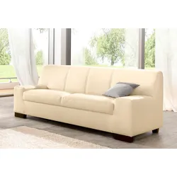 3-Sitzer DOMO COLLECTION "Norma zeitlos, kubisch und elegant, komfortabel, flache Armlehnen", beige (creme), B:212cm H:74cm T:85cm, Sofas