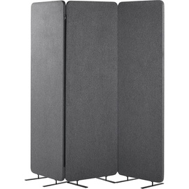 Beliani Akustik Raumteiler 3-teilig grau 184 x 184 cm STANDI