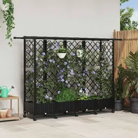 vidaXL Hochbeet mit Rankgitter und Dach 202,5 x 40 x 127 cm Schwarz