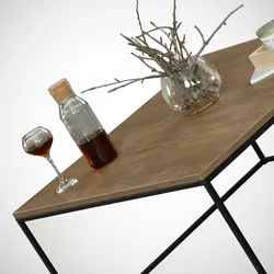 Skye Decor, Poly- Poly CTN, Persische,eichenfarbig, Couchtische, 43x75x75 cm, 100% Melaminbeschichtete Partikelplatte