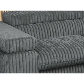 MKS Meble Eckcouch Cord 3-Sitzer Grau