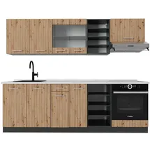 Vicco Küchenzeile R-Line 240 cm Artisan Eiche/Anthrazit