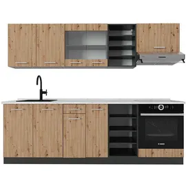 Vicco Küchenzeile R-Line 240 cm Artisan Eiche/Anthrazit
