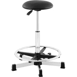 Fromm & Starck Kosmetikhocker - 120 kg - Schwarz - Fußring - höhenverstellbar von 530 - 800 mm STAR_STOOL_01