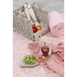 Chic Antique Aix Quilt mit Blumen Bettüberwurf 130 x 180 cm Rosa/Blau