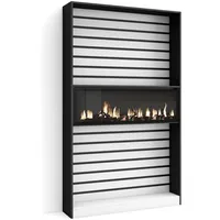 SKRAUT HOME Regal, weiß Schwarz Holzwerkstoff, Rechteckig, 110x186x25 cm,