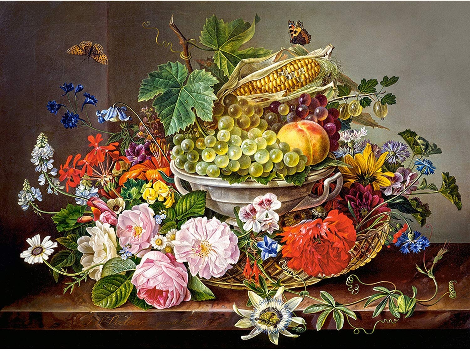 Castorland C-200658-2 Still Life with Flowers and Fruit Basket Puzzle 2000 Teile, bunt