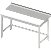 Stalgast Arbeitstisch ohne Grundboden, 1800x600x850 mm, mit vertiefter PE-Schneideplatte, mit Aufkantung, verschweißt