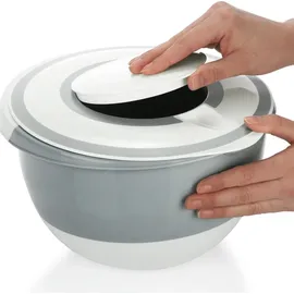 COM-FOUR com-four® 5 l Rührschüssel mit Deckel, und Stoppboden [Auswahl variiert] - Weiß/Hellgrau/Dunkelgrau/Grün