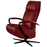 W.Schillig Relaxsessel rumbaa Leder 68 x 113 x 83 cm rot mit Kissen und Kopfteil