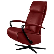 W.Schillig Relaxsessel rumbaa Leder 68 x 113 x 83 cm rot mit Kissen und Kopfteil