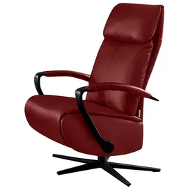 W.Schillig Relaxsessel rumbaa Leder 68 x 113 x 83 cm rot mit Kissen und Kopfteil