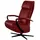 W.Schillig Relaxsessel rumbaa Leder 68 x 113 x 83 cm rot mit Kissen und Kopfteil