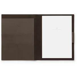 Graf von Faber-Castell 118779 - Schreibmappe DIN A4 Cashmere, Dunkelbraun, mit Notizblock, Stiftschlaufe und Fächer