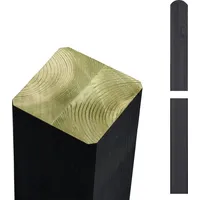Plus Zaunpfosten 9 x 9 x 128 cm Schwarz/Holz