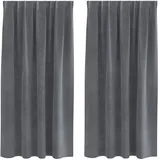 vidaXL Verdunkelungsvorhänge 2 pcs Hellgrau 140 x 175 cm