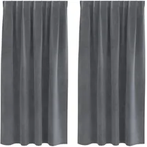vidaXL Verdunkelungsvorhänge 2 pcs Hellgrau 140 x 175 cm