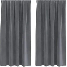 vidaXL Verdunkelungsvorhänge 2 pcs Hellgrau 140 x 175 cm