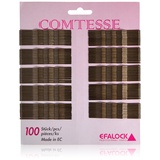 Efalock Comtesse Haarklemmen gewellt, braun, 7 cm, 1er Pack, (1x 100 Stück)