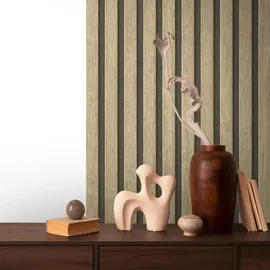 A.S. Création Holzpaneele selbstklebend 0,52 x 2,5 m 3D Tapete Beige/Braun 34193