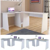 VCM Computertisch Eckschreibtisch Maße Gesamtset ca. H. 74 x B. 135 x T. 105 cm stylische Seitenteile Schreibtisch – Masola